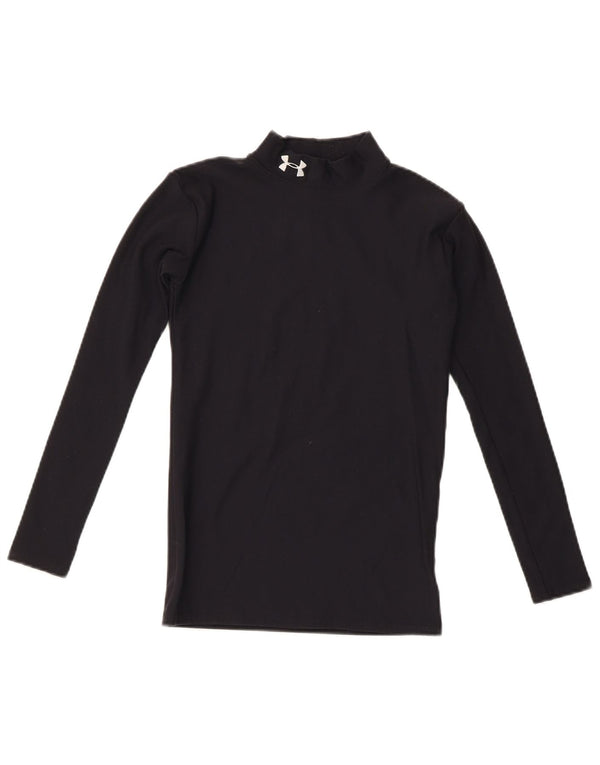 Under Armour Boys Top Long Sleeve 11-12 Years Large Black Nylon