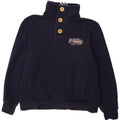 CANTERBURY Mens Button Neck Sweatshirt Jumper Large Navy Blue Cotton