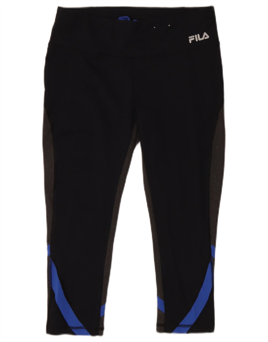 Fila Womens Capri Leggings UK 14 Medium  Black Colourblock Polyester