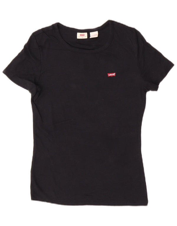 Levi's Womens T-Shirt Top UK 12 Medium Black Cotton