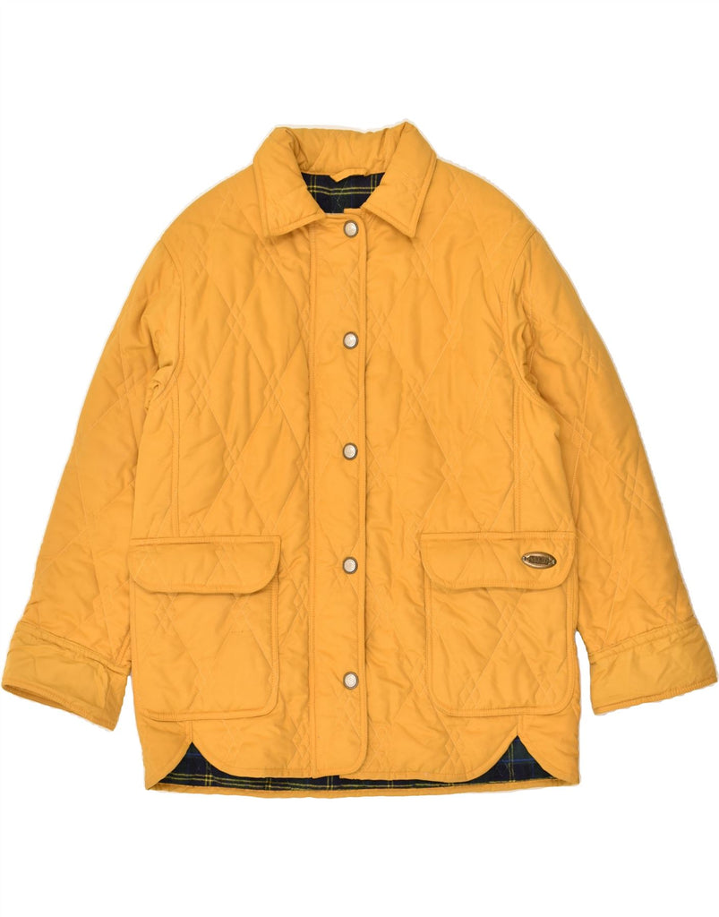 NAVIGARE Womens Padded Jacket UK 14 Medium Yellow Polyester | Vintage Navigare | Thrift | Second-Hand Navigare | Used Clothing | Messina Hembry 