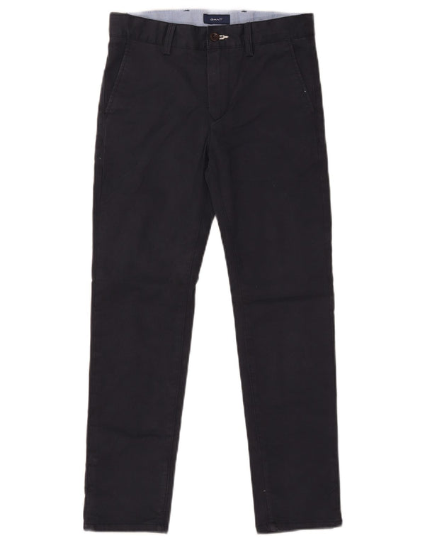 Gant Boys Slim Chino Trousers 9-10 Years W26 L23 Navy Blue Cotton