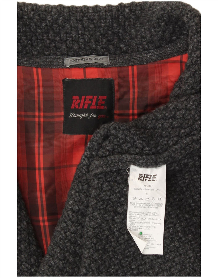 RIFLE Womens Knit Overcoat UK 10 Small Grey Lambswool