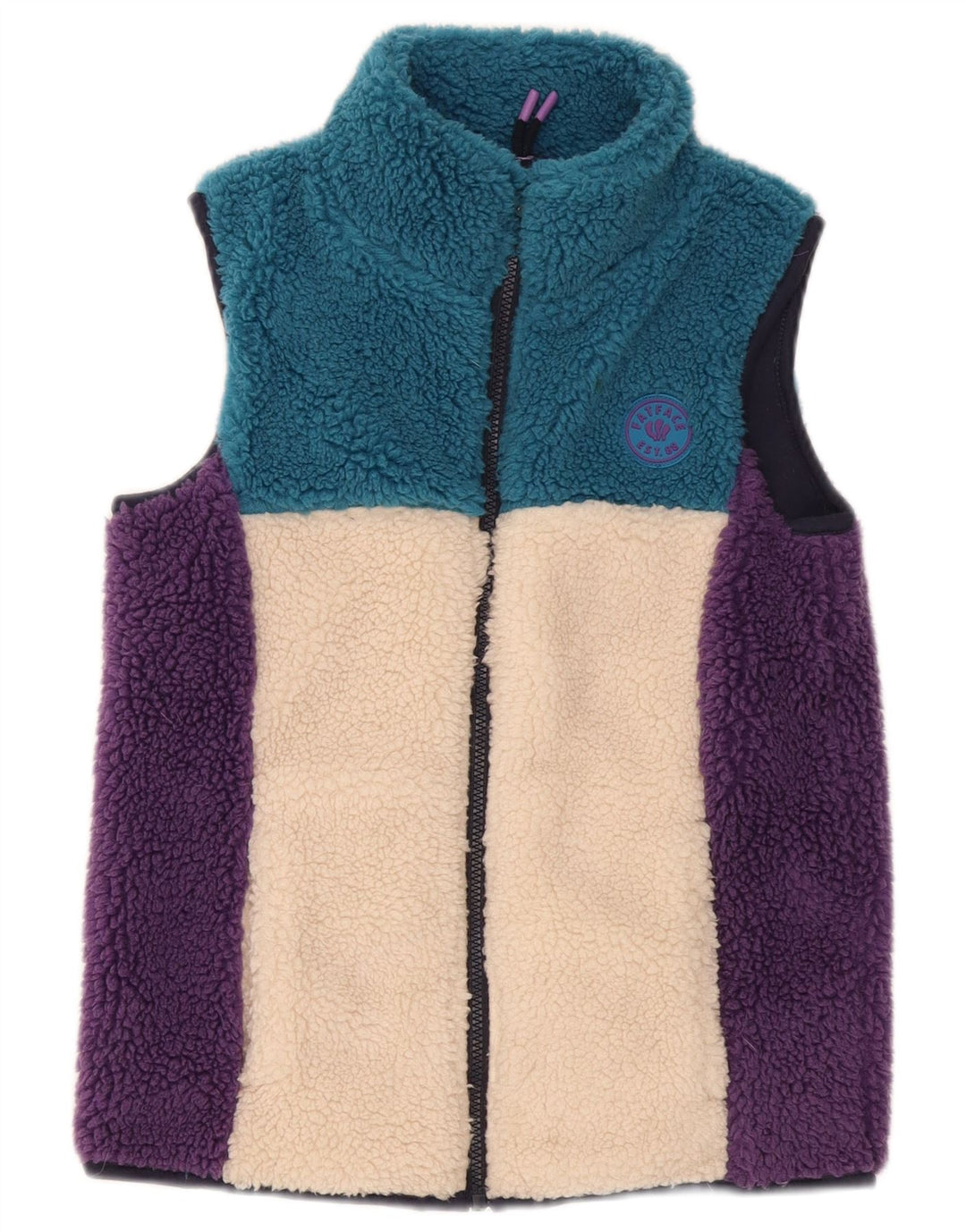 Fat Face Girls Fleece Gilet 9-10 Years Multicoloured Colourblock Polyester
