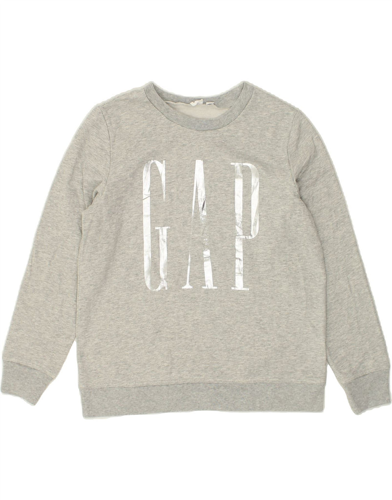 GAP Womens Graphic Sweatshirt Jumper UK 10 Small Grey Cotton | Vintage Gap | Thrift | Second-Hand Gap | Used Clothing | Messina Hembry 