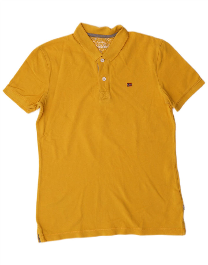 NAPAPIJRI Mens T-Shirt Top Small Yellow Cotton