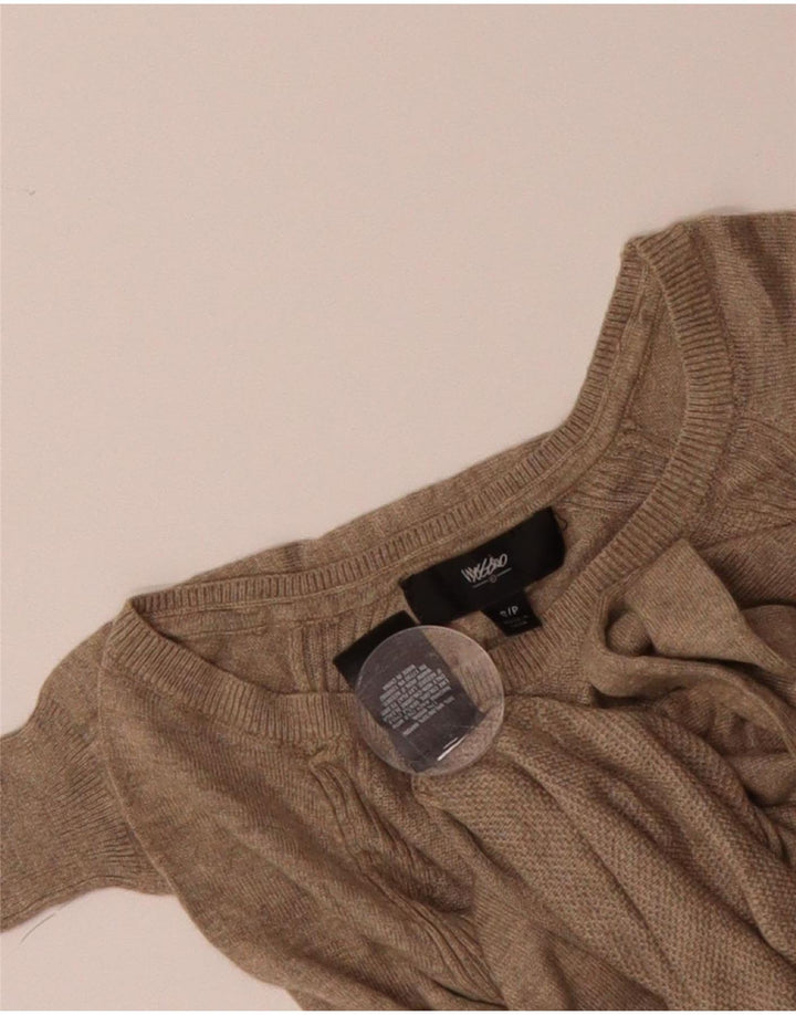 MOSSIMO Womens Boat Neck Jumper Sweater UK 10 Small Brown Nylon Vintage Mossimo and Second-Hand Mossimo from Messina Hembry 