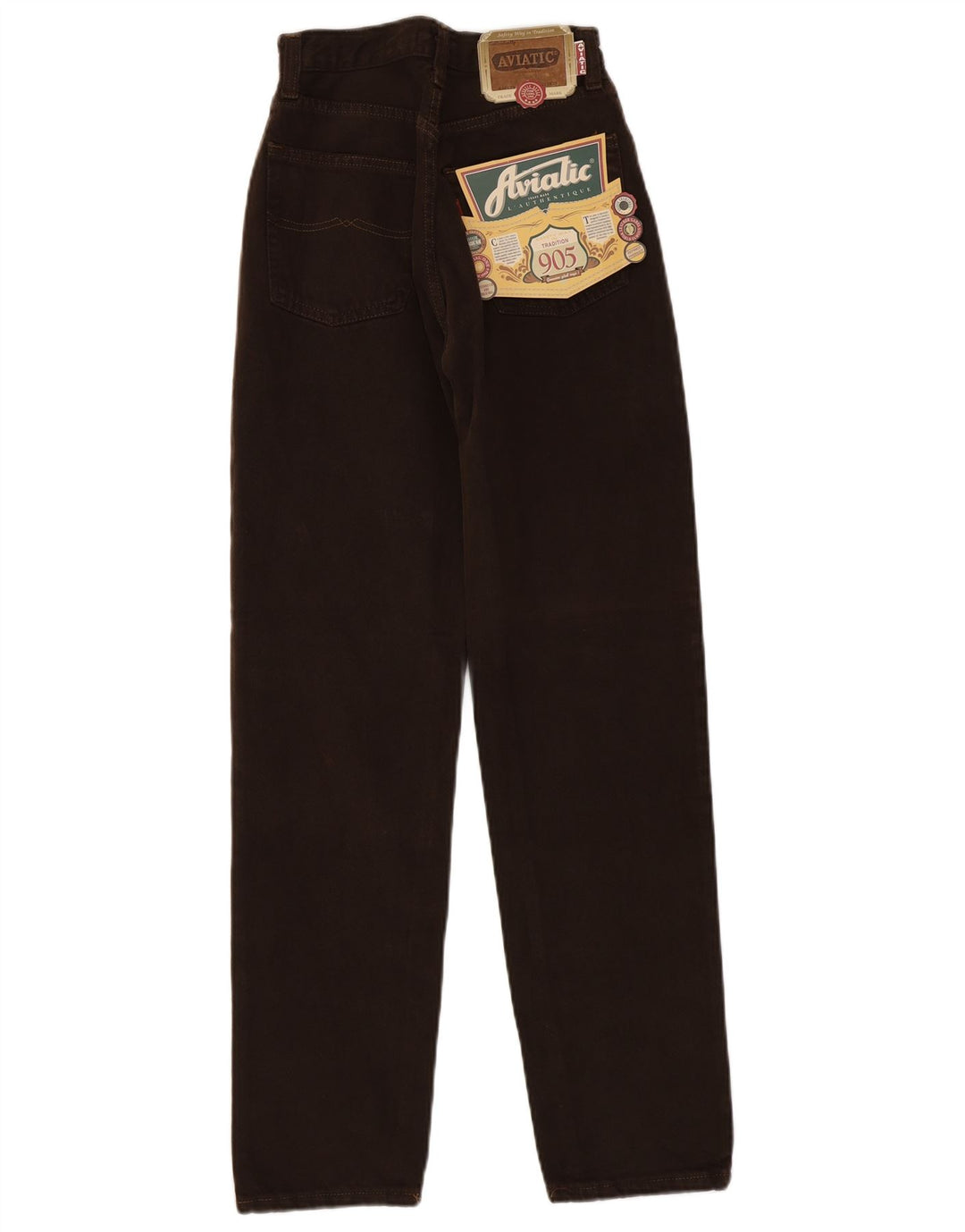 AVIATIC Womens High Waist Jeans W26 L31 Brown
