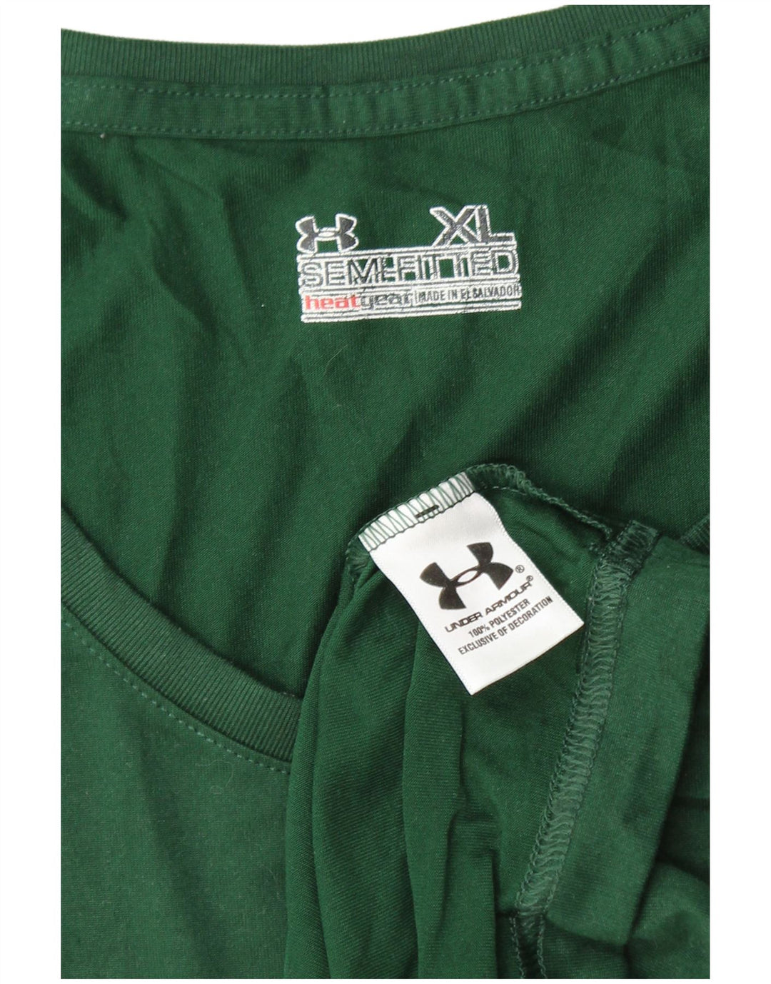 UNDER ARMOUR Womens Heat Gear T-Shirt Top UK 18 XL Green Polyester