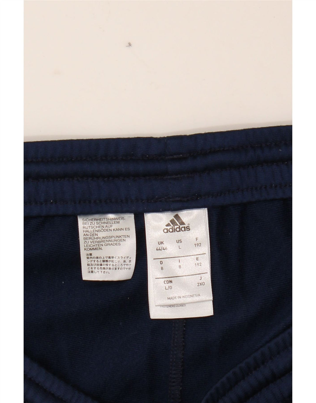 ADIDAS Mens Tracksuit Trousers UK 44/46 Large  Navy Blue Polyester Vintage Adidas and Second-Hand Adidas from Messina Hembry 