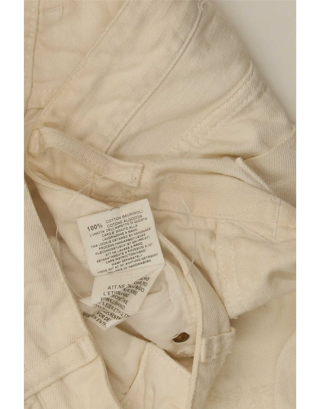 Take Two Mens Mitchell Distressed Slim Jeans W34 L35 Off White Cotton