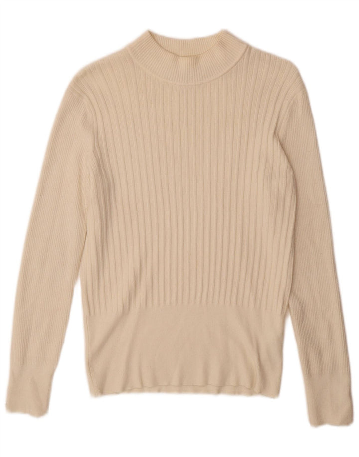 Marks & Spencer Womens Turtle Neck Jumper Sweater UK 12 Medium Off White