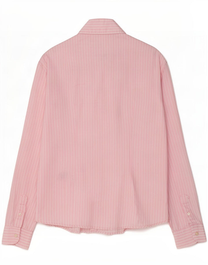 Massimo Dutti Womens Shirt EU 42 Large Pink Pinstripe Cotton
