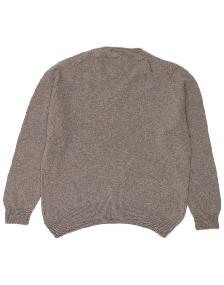 Marks & Spencer Womens Blue Harbour V-Neck Jumper Sweater UK 14 Medium Grey