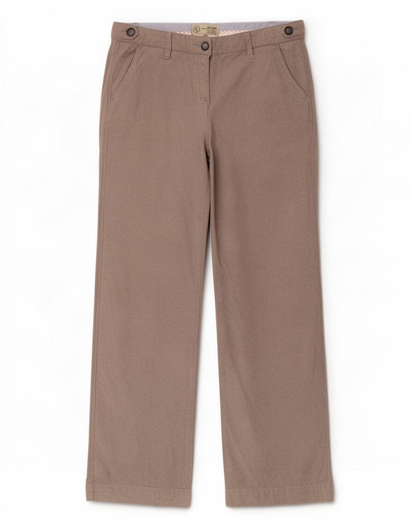 Fat Face Womens Straight Chino Trousers UK 12 Medium W30 L31 Beige Cotton