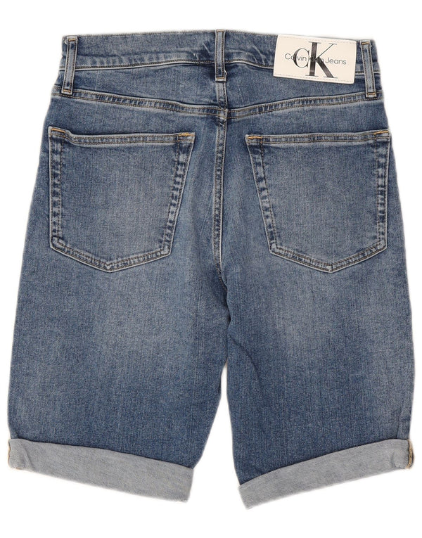CALVIN KLEIN Mens Denim Shorts W29 Small Blue Cotton