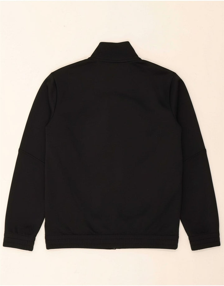 ADIDAS Boys Tracksuit Top Jacket 9-10 Years Black Polyester