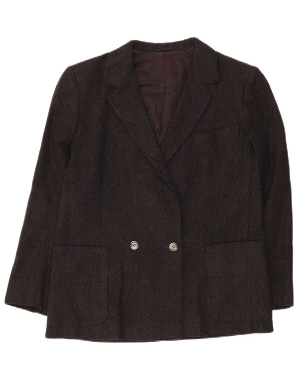 Vintage Womens Double Breasted Blazer Jacket UK 12 Medium Grey
