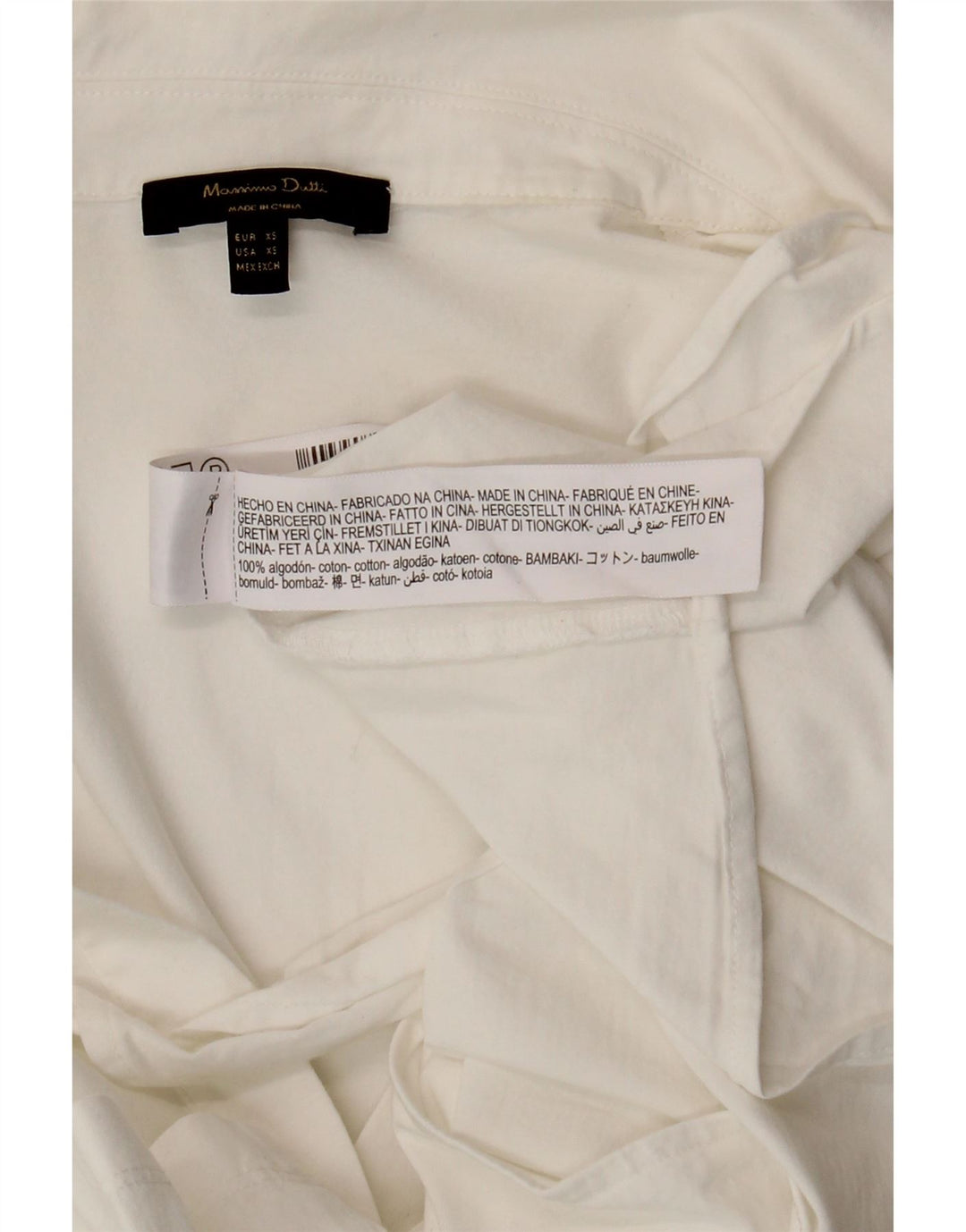 MASSIMO DUTTI Womens Pullover Shirt Blouse UK 6 XS White Cotton