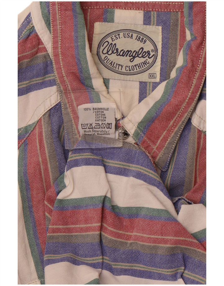 WRANGLER Mens Shirt 2XL Multicoloured Striped Cotton