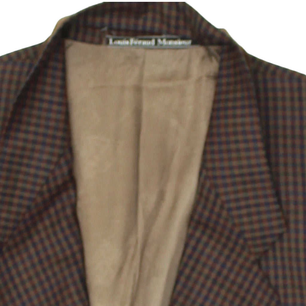 Louis Feraud Mens Brown Check Blazer Jacket | Vintage High End Designer Suit VTG | Vintage Messina Hembry | Thrift | Second-Hand Messina Hembry | Used Clothing | Messina Hembry 