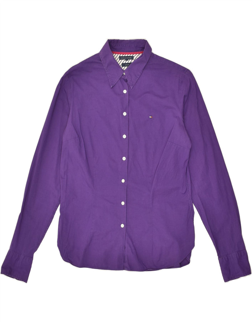 TOMMY HILFIGER Womens Shirt US 6 Medium Purple Cotton | Vintage Tommy Hilfiger | Thrift | Second-Hand Tommy Hilfiger | Used Clothing | Messina Hembry 