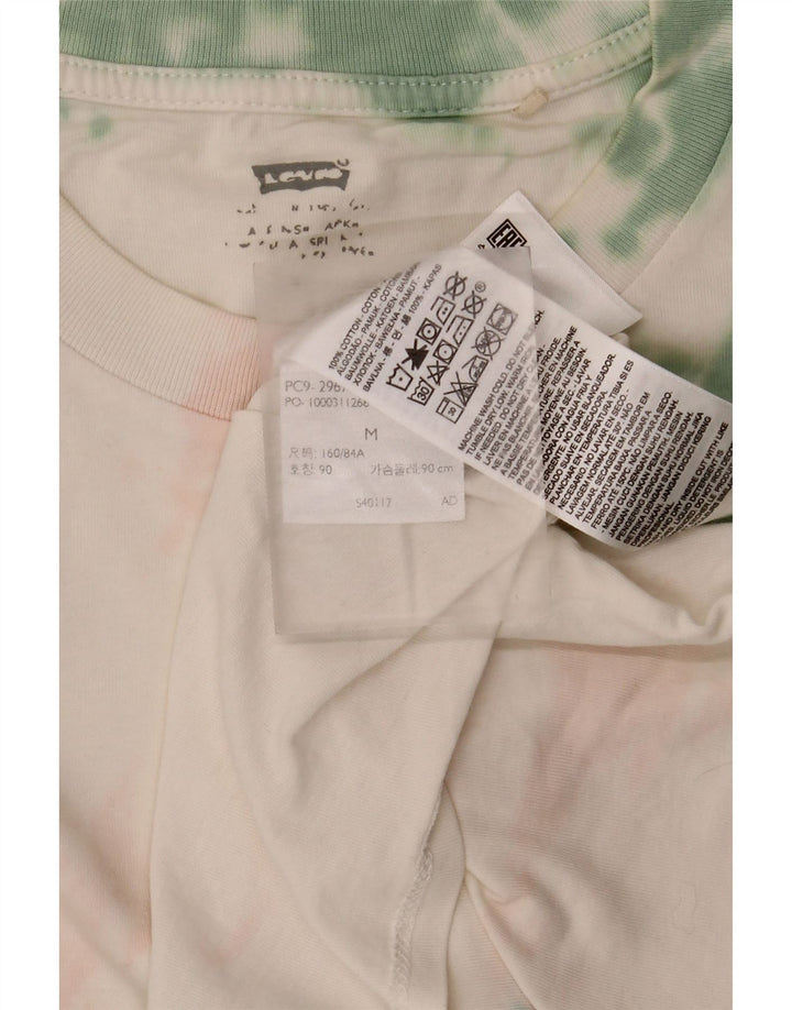 Levi's Womens T-Shirt Top UK 14 Medium White Tie Dye Cotton