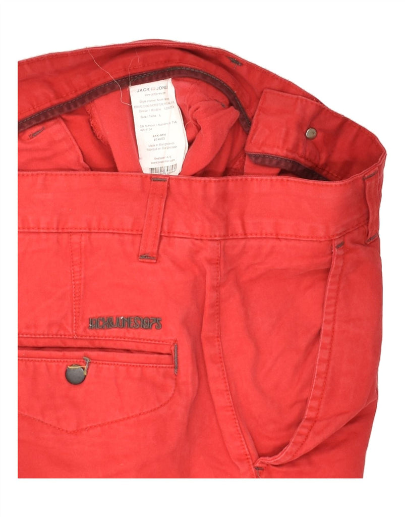 JACK & JONES Mens Chino Shorts Large W34  Red Cotton | Vintage Jack & Jones | Thrift | Second-Hand Jack & Jones | Used Clothing | Messina Hembry 