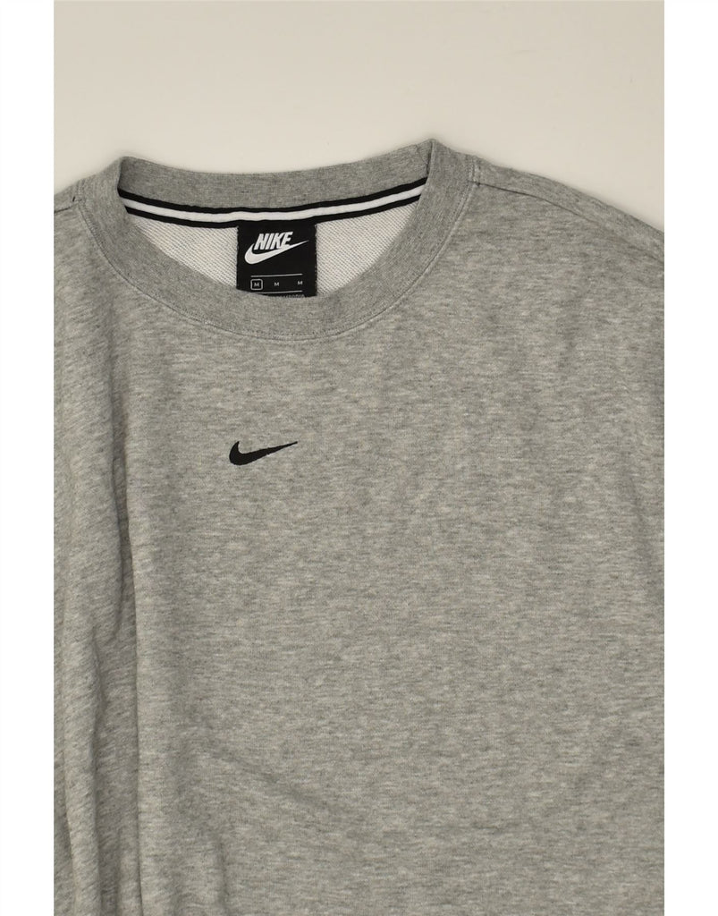 NIKE Womens Graphic Sweatshirt Jumper UK 14 Medium Grey Cotton | Vintage Nike | Thrift | Second-Hand Nike | Used Clothing | Messina Hembry 