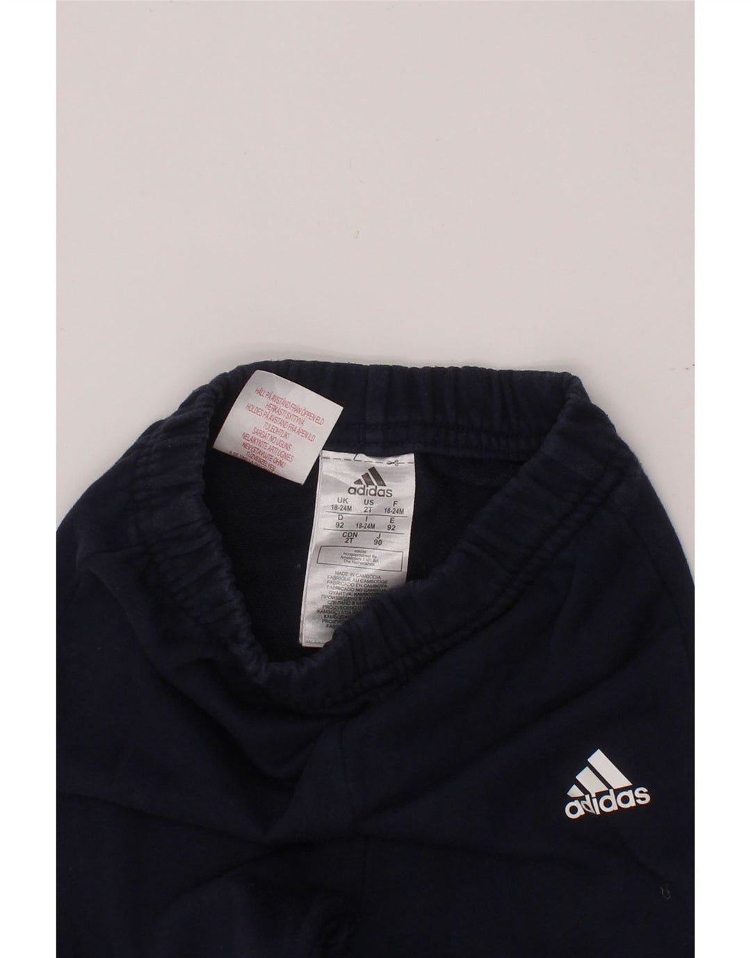 ADIDAS Baby Boys Joggers Tracksuit Trousers 18-24 Months Navy Blue Cotton