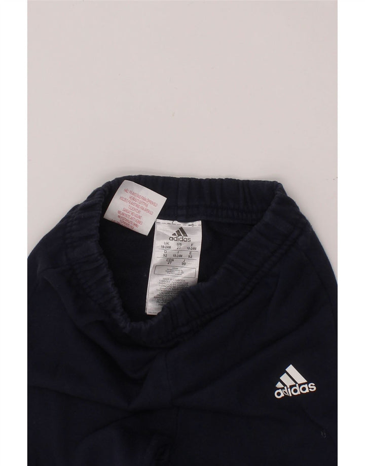 ADIDAS Baby Boys Joggers Tracksuit Trousers 18-24 Months Navy Blue Cotton