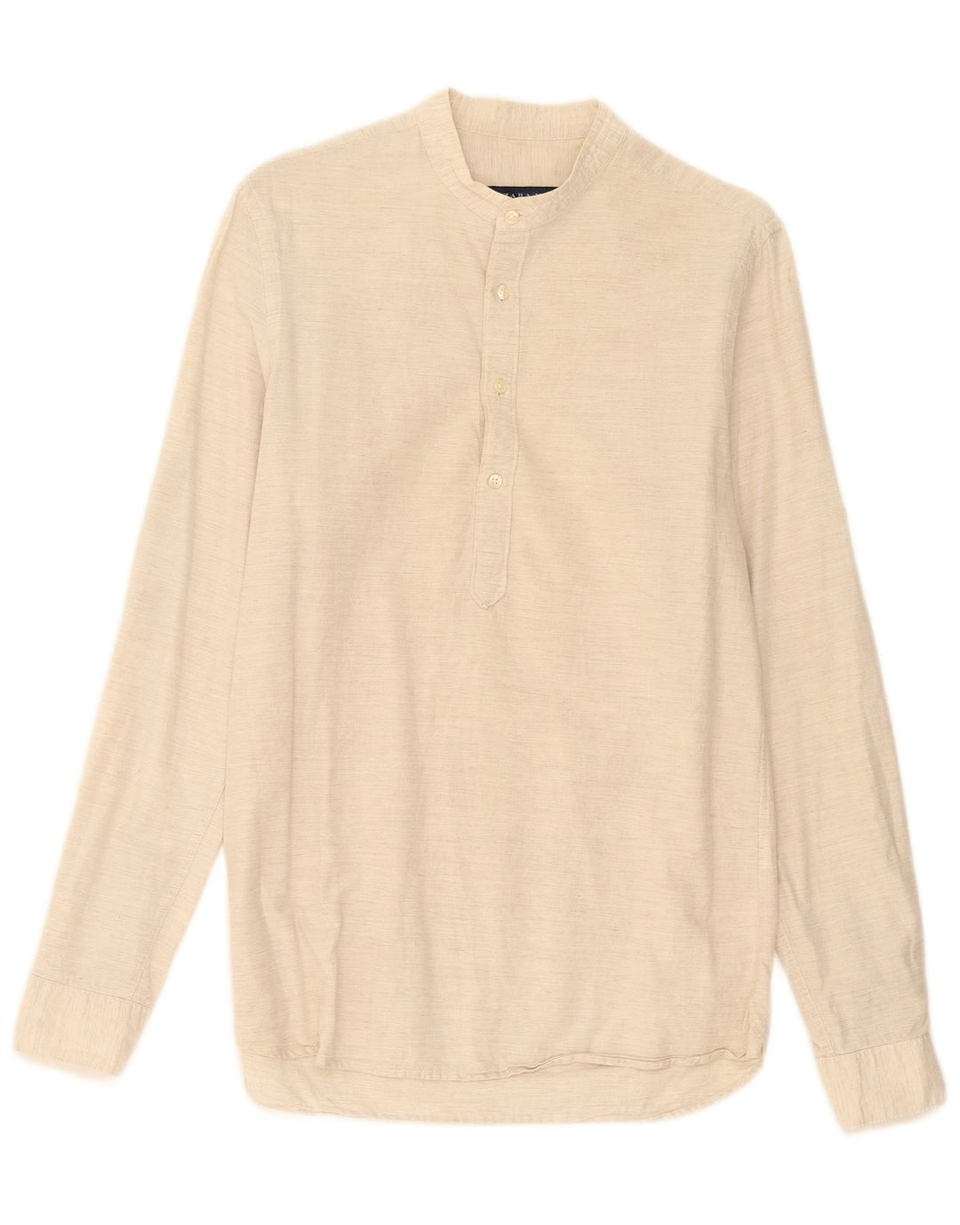 Zara Mens Slim Fit Pullover Shirt Small Beige
