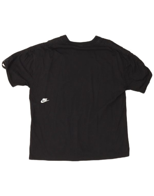 Nike Womens Relaxed Fit Graphic T-Shirt Top UK 14 Medium Black Cotton