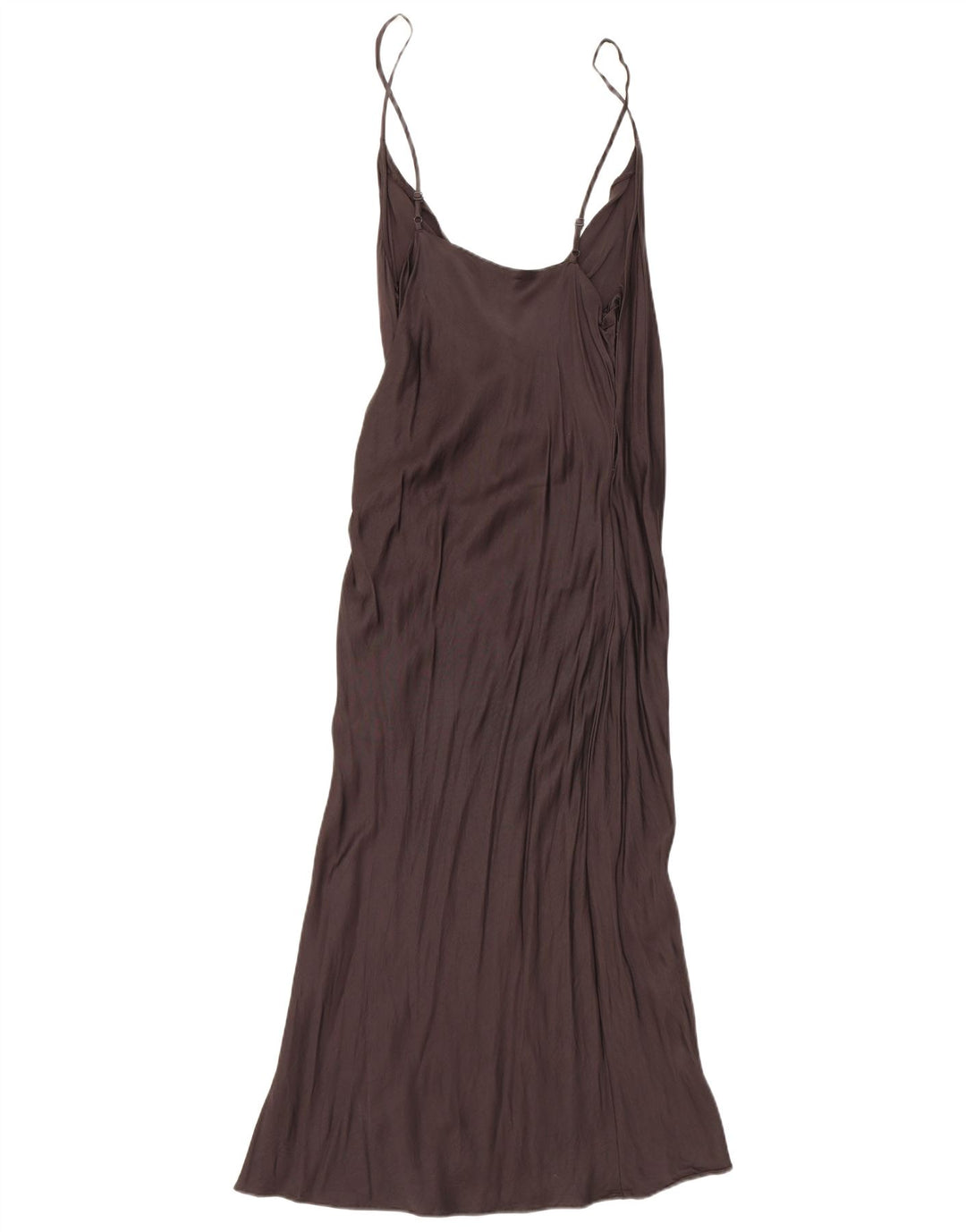 Zara Womens Slip Dress UK 16 Large Brown Viscose