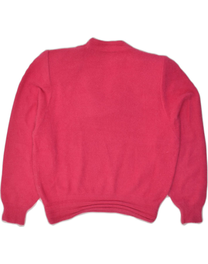 VINTAGE Womens V-Neck Jumper Sweater UK 16 Large Pink Angora | Vintage Vintage | Thrift | Second-Hand Vintage | Used Clothing | Messina Hembry 