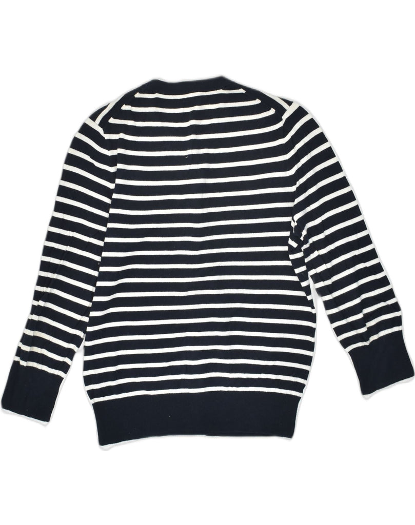 JACK WILLS Womens Cardigan Sweater UK 12 Medium Navy Blue Striped Cotton | Vintage Jack Wills | Thrift | Second-Hand Jack Wills | Used Clothing | Messina Hembry 