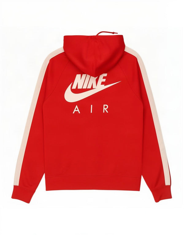 Nike Mens Graphic Zip Hoodie Sweater Small Red Colourblock Polyester