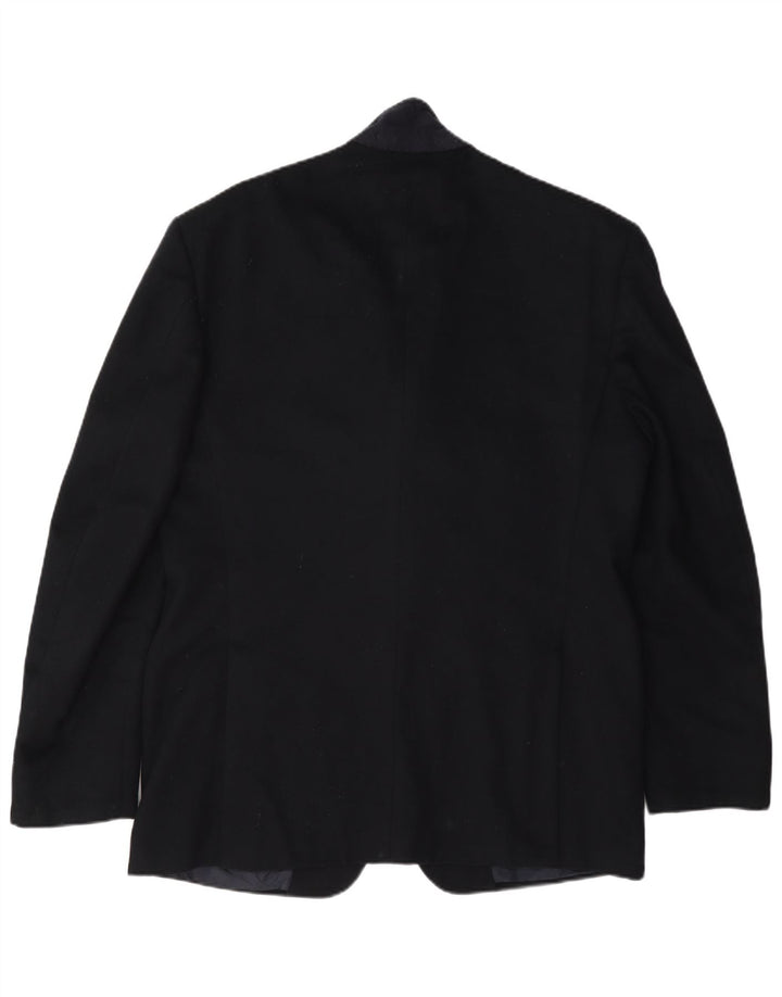 Trussardi Mens 2 Button Blazer Jacket IT 52 XL Navy Blue Wool