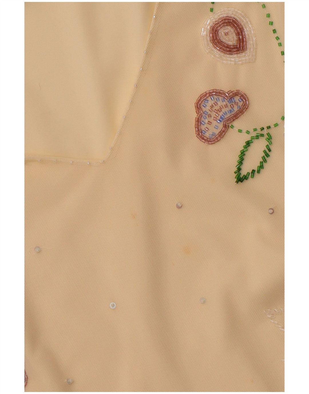 COAST Womens Crop See Through Blouse Top UK 16 Large Yellow Polyester