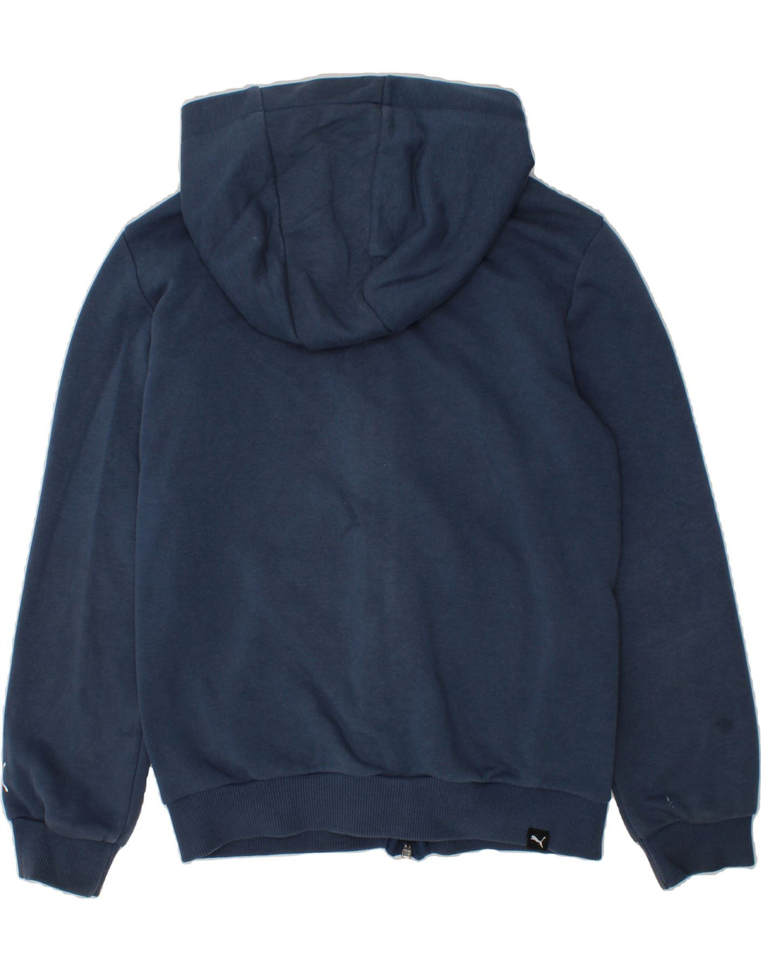 PUMA Boys Graphic Zip Hoodie Sweater 9-10 Years Navy Blue Vintage Puma and Second-Hand Puma from Messina Hembry 