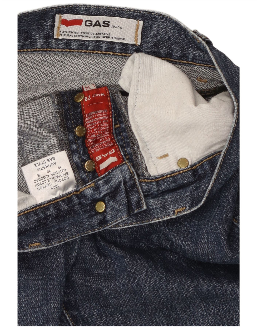 GAS Womens Slim Jeans W28 L34 Blue Cotton