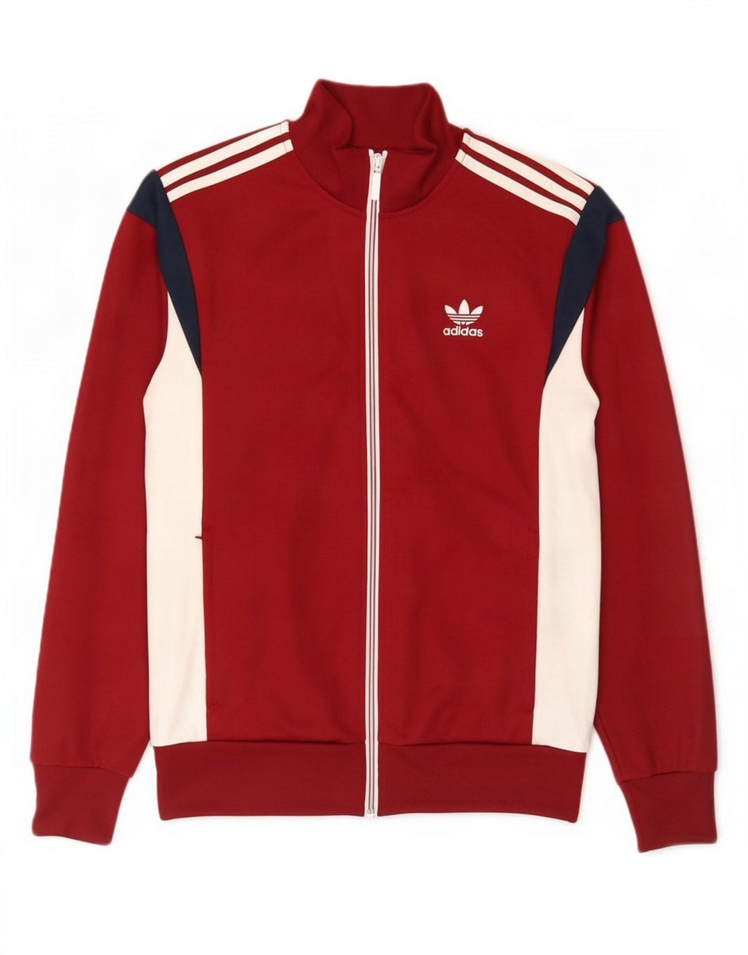 Adidas Mens Tracksuit Top Jacket Medium Burgundy Colourblock
