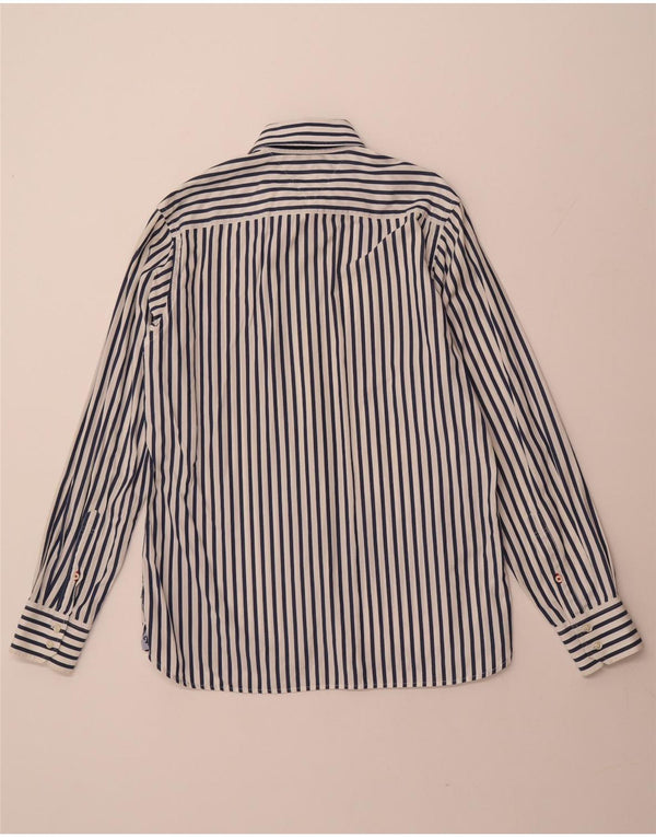TOMMY HILFIGER Mens Shirt Medium White Striped Cotton