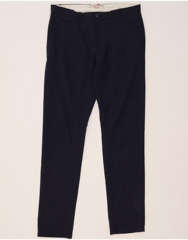 Zara Mens Slim Chino Trousers EU 38 Small W30 L32 Navy Blue