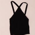 Zara Womens Crop Top UK 8 Small Black Cotton