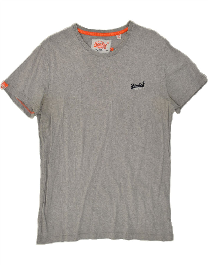 SUPERDRY Mens Slim T-Shirt Top Large Grey Cotton | Vintage Superdry | Thrift | Second-Hand Superdry | Used Clothing | Messina Hembry 