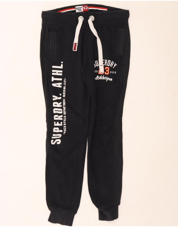 Superdry Mens Graphic Tracksuit Trousers Joggers Large Navy Blue Cotton