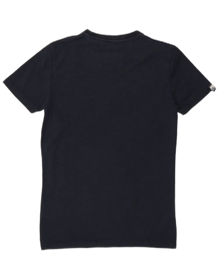 SUPERDRY Mens Graphic T-Shirt Top XS Navy Blue Cotton