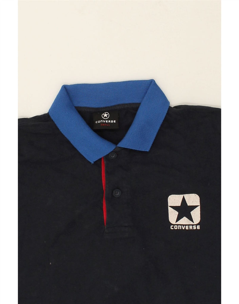 CONVERSE Mens Polo Shirt Small Navy Blue Cotton | Vintage Converse | Thrift | Second-Hand Converse | Used Clothing | Messina Hembry 