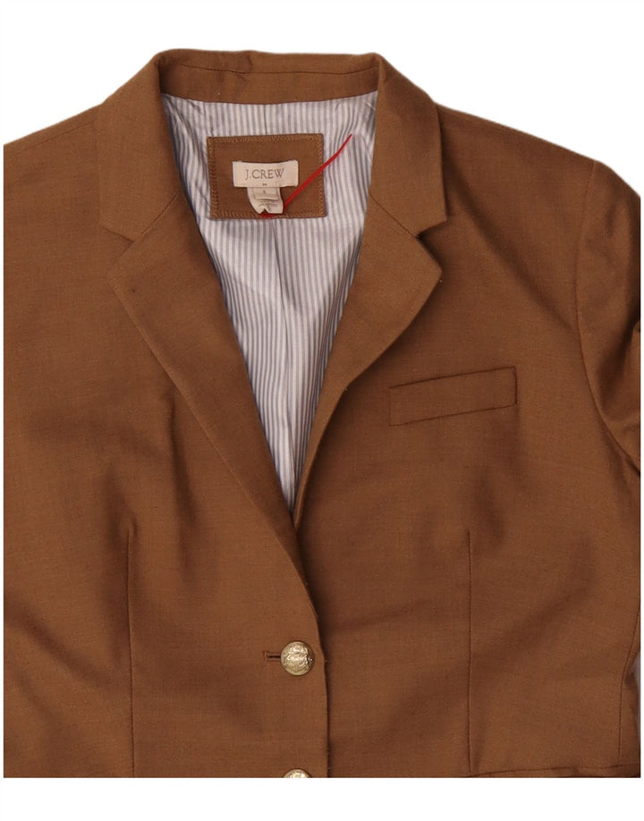 J. Crew Womens 2 Button Blazer Jacket US 6 Medium Brown Wool